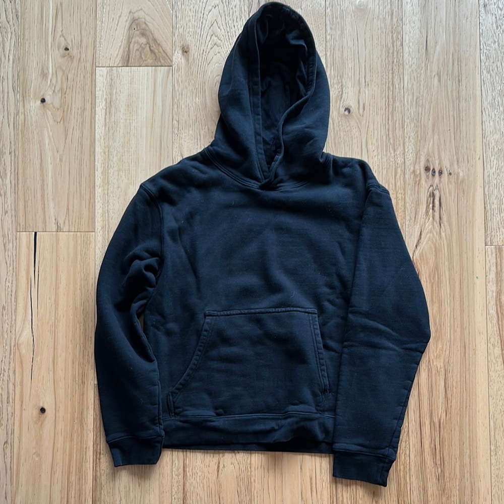Quince Black Pullover Hoodie Sweater